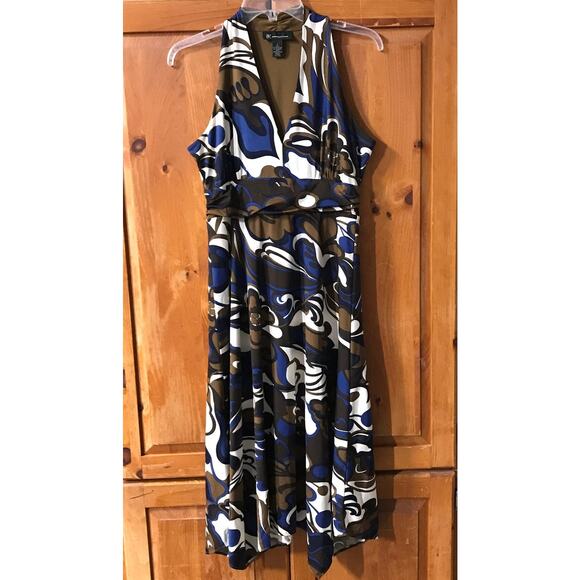 INC Int'l Concepts wildly patterned sleeveless dress Sz S, handkerchief hem - Picture 2 of 6